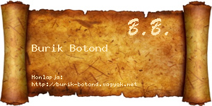 Burik Botond névjegykártya
